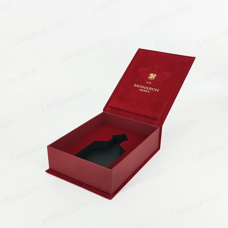 High-End Rigid Perfume Box with Gold Foil Detail and EVA Insert Cushion HP010