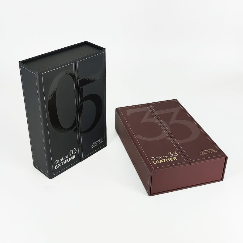 Handcrafted Rigid Perfume Packaging with Gold Foil Detailing and EVA Foam Insert HP019