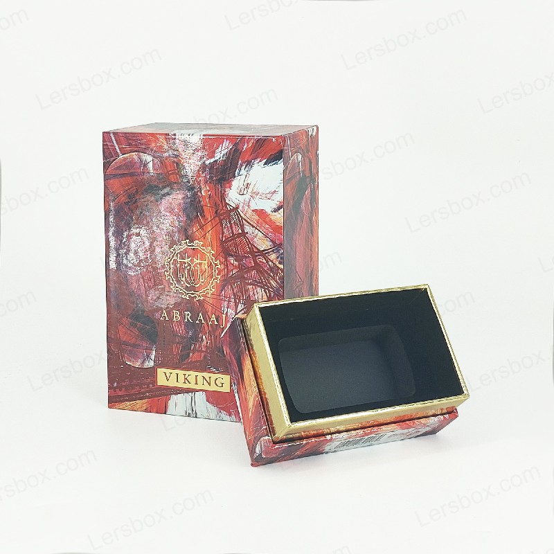 Gold Foil Perfume Box with EVA Foam Lining and Rigid Base for Premium Packaging HP023