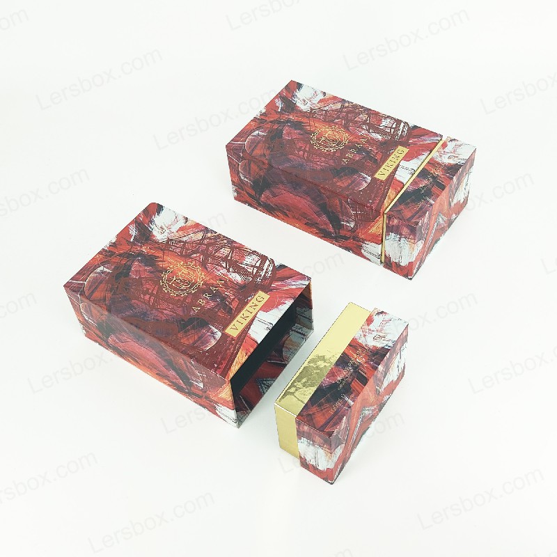 Gold Foil Perfume Box with EVA Foam Lining and Rigid Base for Premium Packaging HP023
