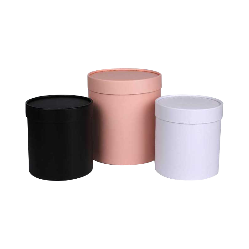 Solid Color Paper Can With Metal Lid