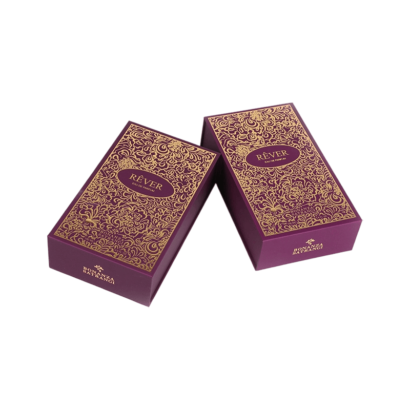 Sand Gold Perfume Presentation Box with Flocked EVA Insert