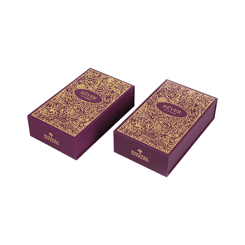 Sand Gold Perfume Presentation Box with Flocked EVA Insert Perfume Box