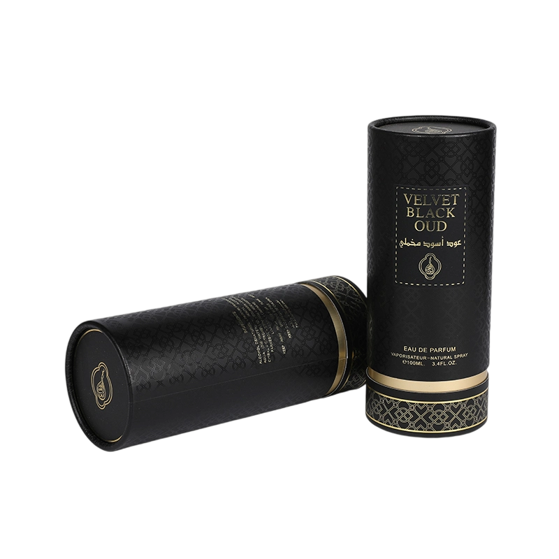 Black Mystic Cylinder Paper Can Tube Box