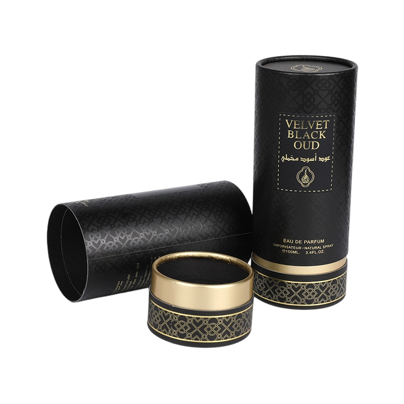 Black Mystic Cylinder Paper Can Tube Box