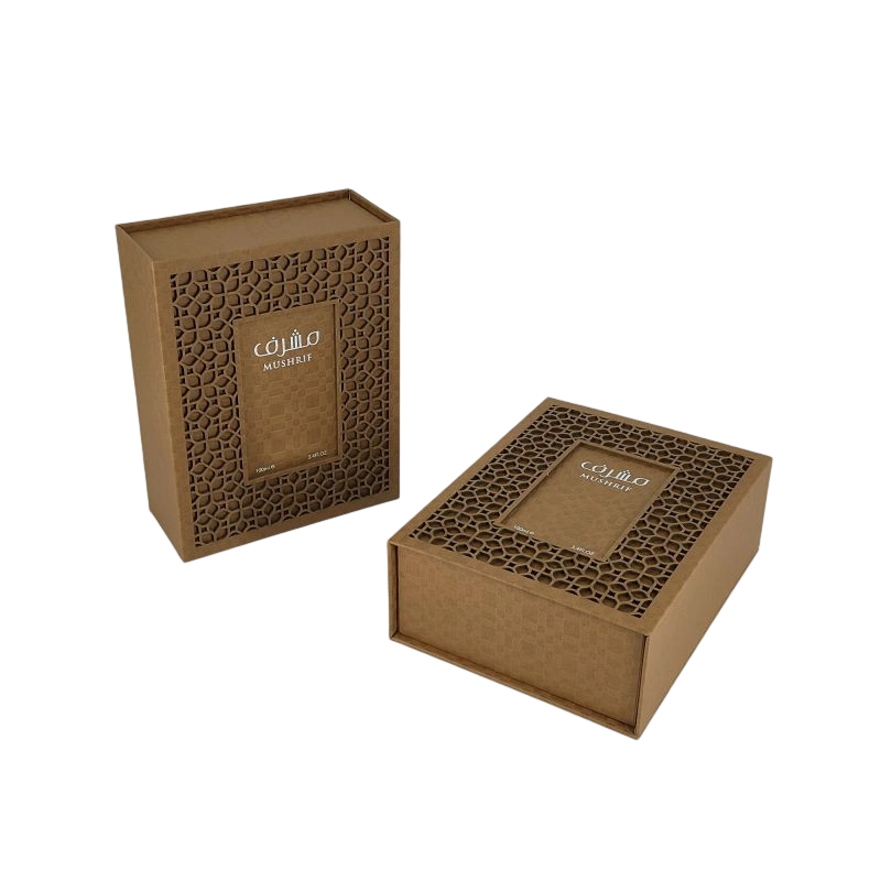 Gold Foil Embossed Perfume Box with Rigid Lid and EVA Insert HP001