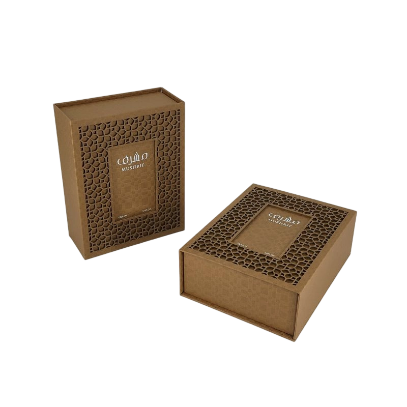 Gold Foil Embossed Perfume Box with Rigid Lid and EVA Insert HP001