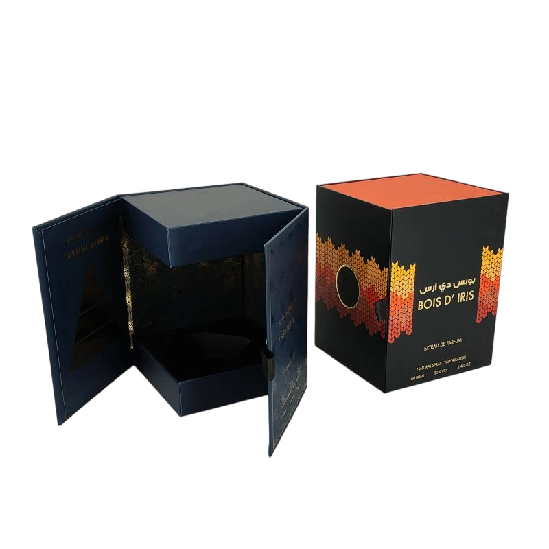 Luxury Rigid Perfume Box with Custom Gold Foil Logo and Elegant EVA Tray HP002