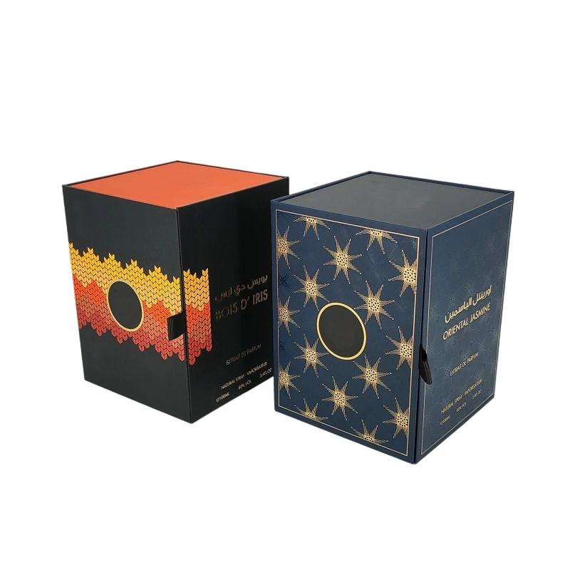 Luxury Rigid Perfume Box with Custom Gold Foil Logo and Elegant EVA Tray HP002