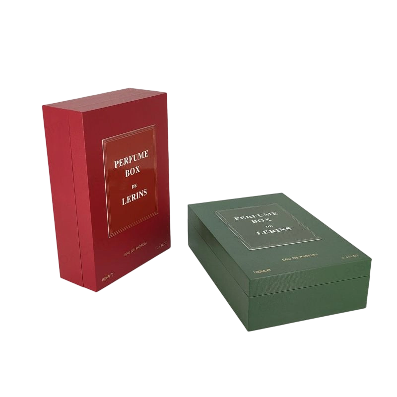 Gold Foil Stamped Perfume Box with EVA Tray and Sleek Lid Base HP005
