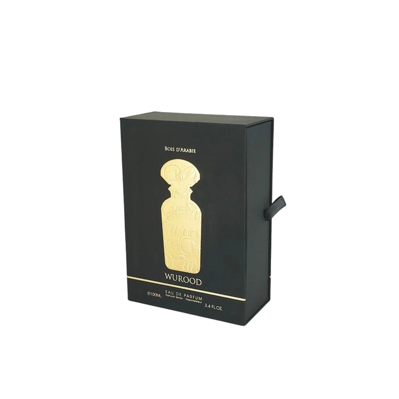 Gold Foil Stamped Perfume Box with EVA Tray and Sleek Lid Base HP005
