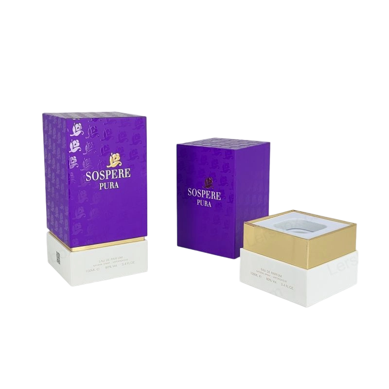 Premium Rigid Perfume Box with Gold Foil Logo and Handmade EVA Tray HP006