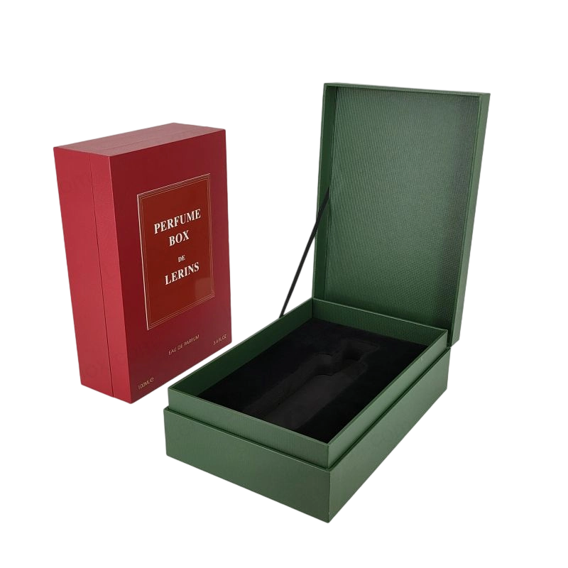Gold Foil Stamped Perfume Box with EVA Tray and Sleek Lid Base HP005
