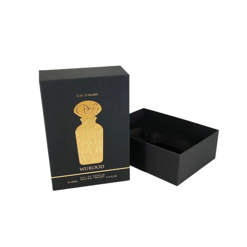 Gold Foil Stamped Perfume Box with EVA Tray and Sleek Lid Base HP005