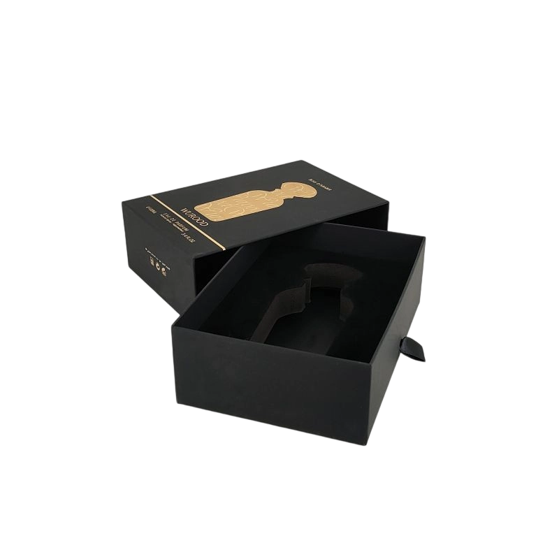 Gold Foil Stamped Perfume Box with EVA Tray and Sleek Lid Base HP005