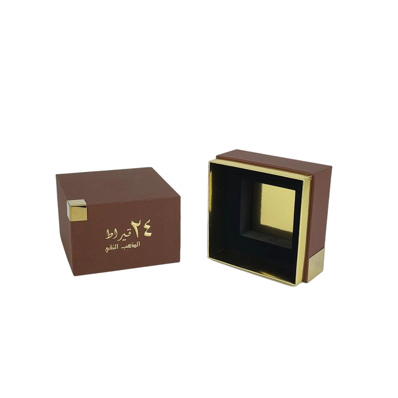 Luxury Gold Foil Perfume Box with EVA Foam Liner and Rigid Base Construction HP007