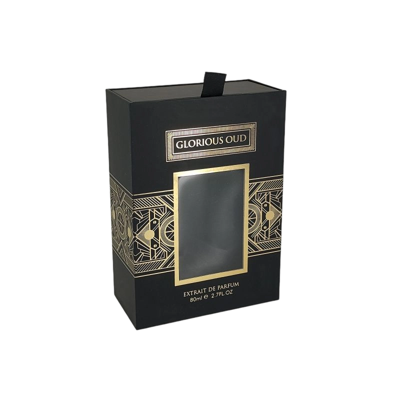 Gold Foil Perfume Packaging with Rigid Lid and EVA Foam Tray for Fragrance Display HP011