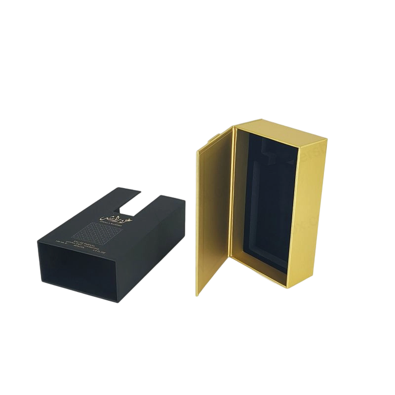 Gold Foil Perfume Packaging with Rigid Lid and EVA Foam Tray for Fragrance Display HP011