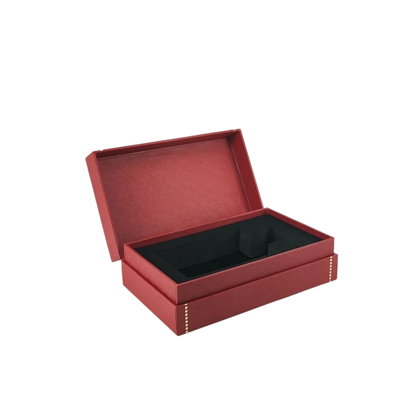 High-End Rigid Perfume Box with Gold Foil Detail and EVA Insert Cushion HP010