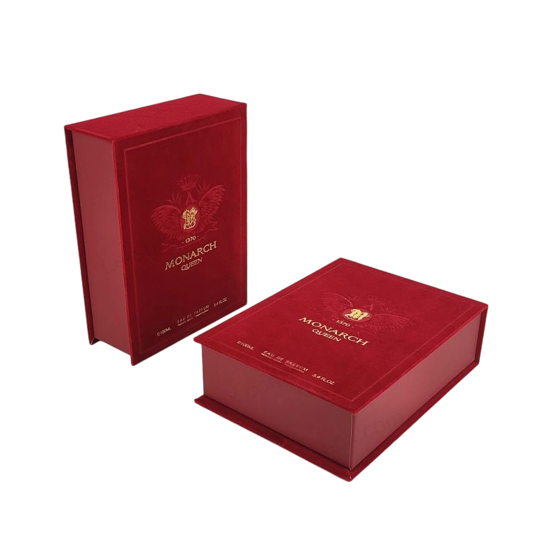 High-End Rigid Perfume Box with Gold Foil Detail and EVA Insert Cushion HP010
