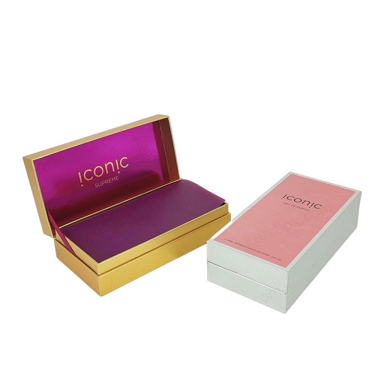 Elegant Gold Foil Stamped Perfume Box with EVA Tray and Handcrafted Rigid Design HP014