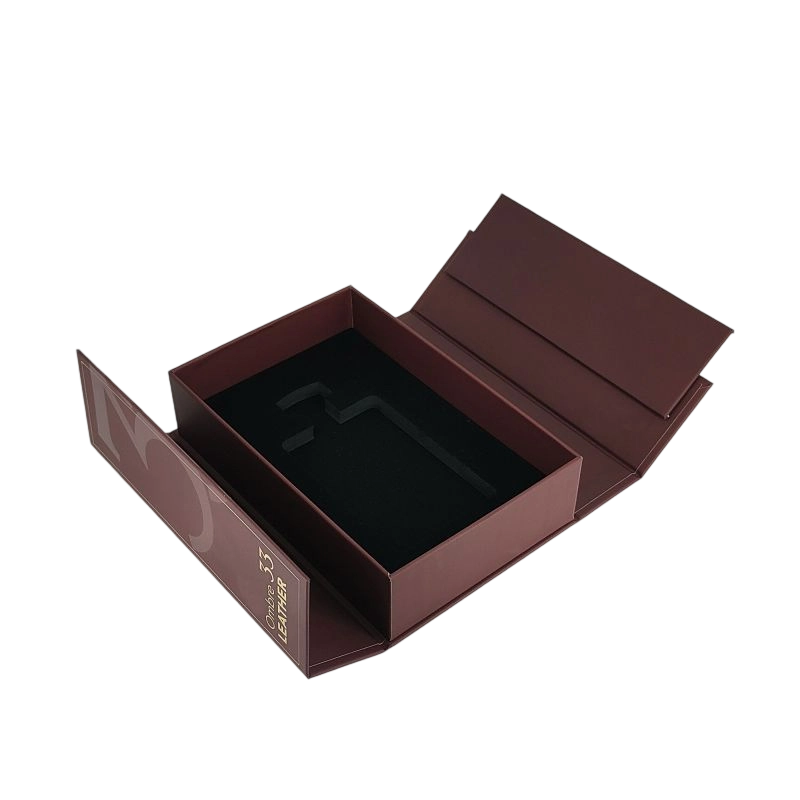 Handmade Gold Foil Perfume Box with EVA Tray and Sturdy Rigid Construction HP015