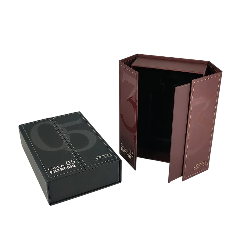 Handmade Gold Foil Perfume Box with EVA Tray and Sturdy Rigid Construction HP015