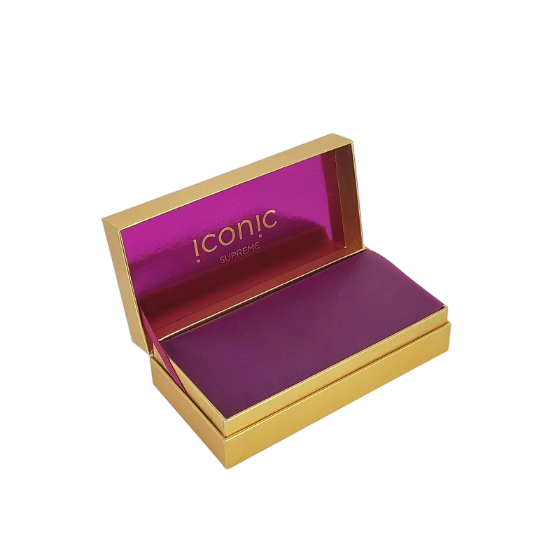 Elegant Gold Foil Stamped Perfume Box with EVA Tray and Handcrafted Rigid Design HP014