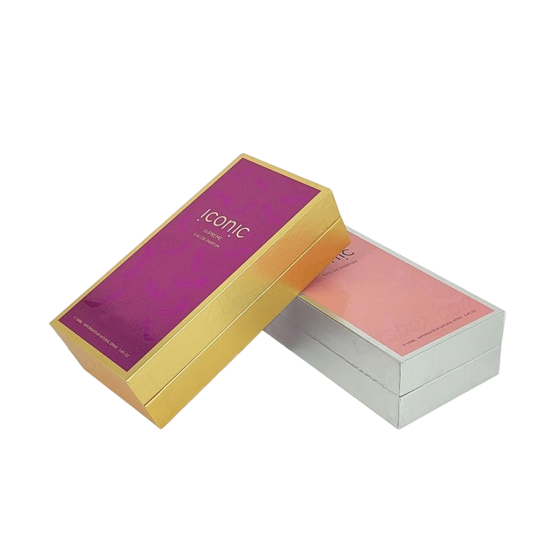 Elegant Gold Foil Stamped Perfume Box with EVA Tray and Handcrafted Rigid Design HP014