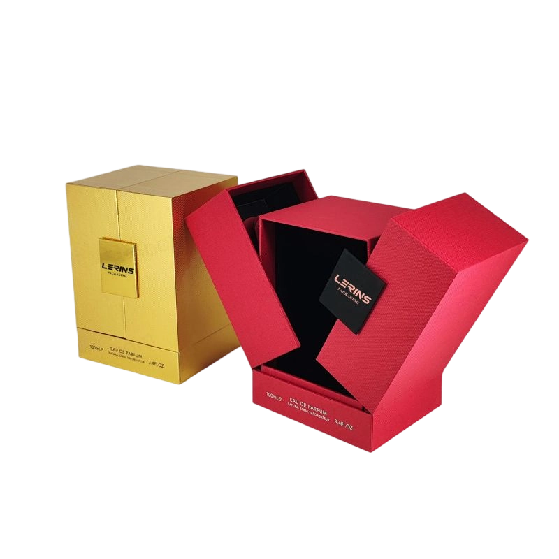 Sophisticated Perfume Box with Custom Gold Foil and EVA Insert, Lid and Base Design HP016