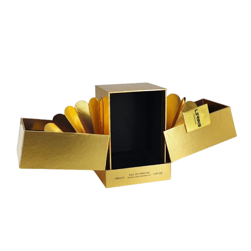 Sophisticated Perfume Box with Custom Gold Foil and EVA Insert, Lid and Base Design HP016
