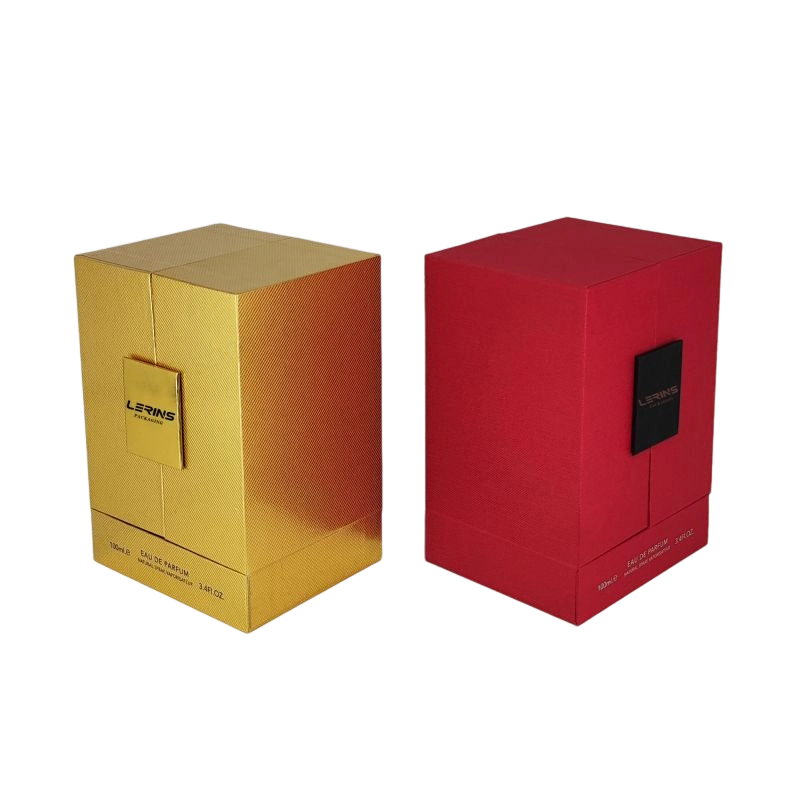 Sophisticated Perfume Box with Custom Gold Foil and EVA Insert, Lid and Base Design HP016