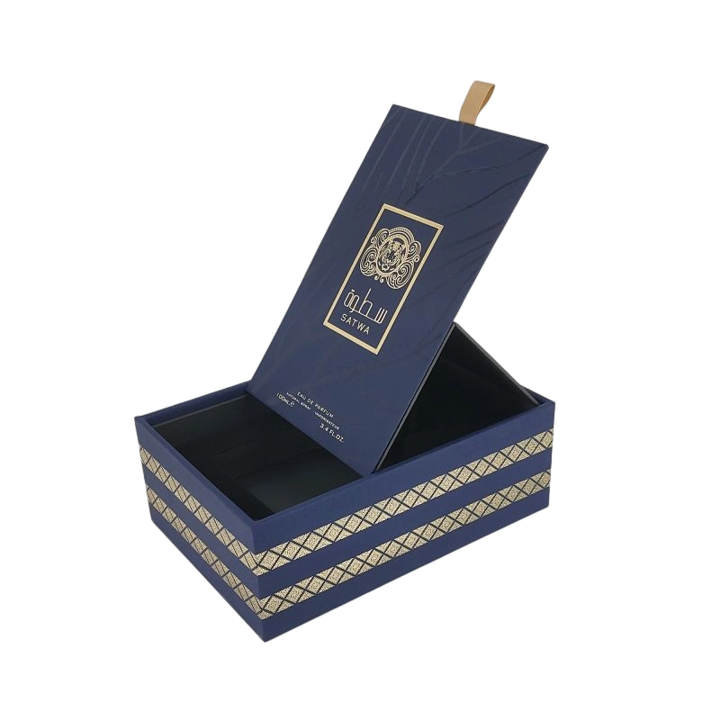Luxury Perfume Box with Custom Gold Foil Embossing and EVA Tray for Added Protection HP018