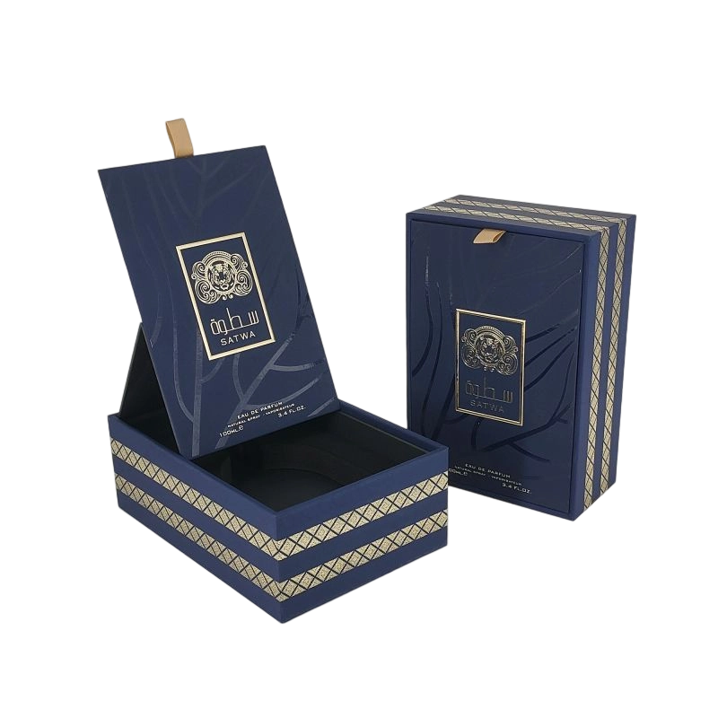 Luxury Perfume Box with Custom Gold Foil Embossing and EVA Tray for Added Protection HP018