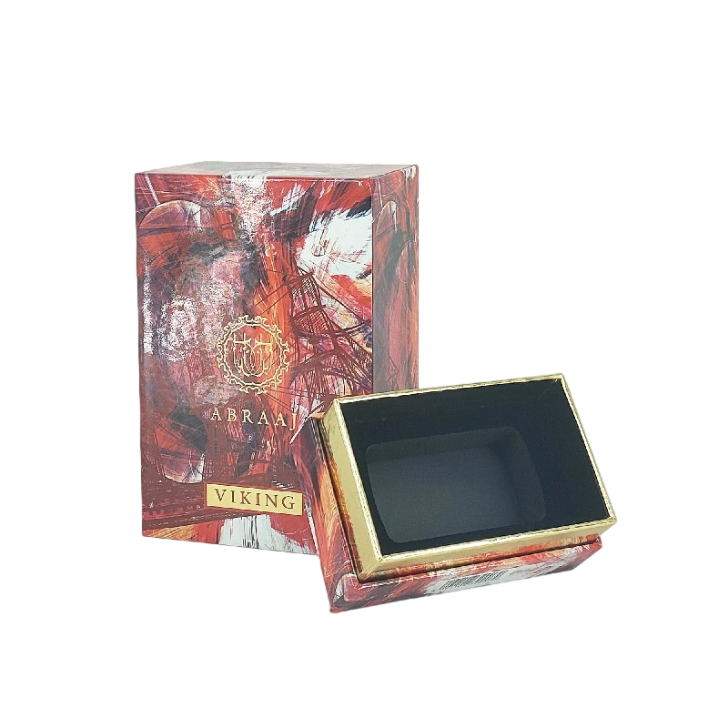 Gold Foil Perfume Box with EVA Foam Lining and Rigid Base for Premium Packaging HP023