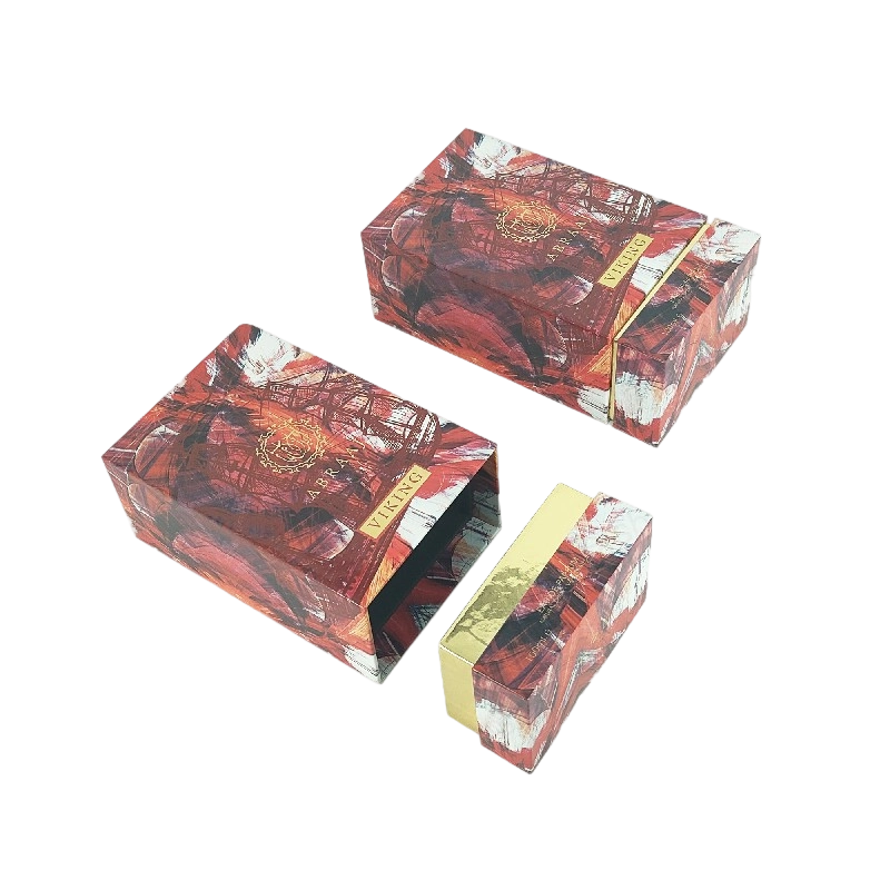 Gold Foil Perfume Box with EVA Foam Lining and Rigid Base for Premium Packaging HP023