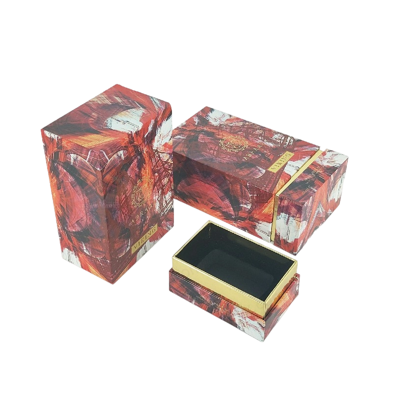 Gold Foil Perfume Box with EVA Foam Lining and Rigid Base for Premium Packaging HP023