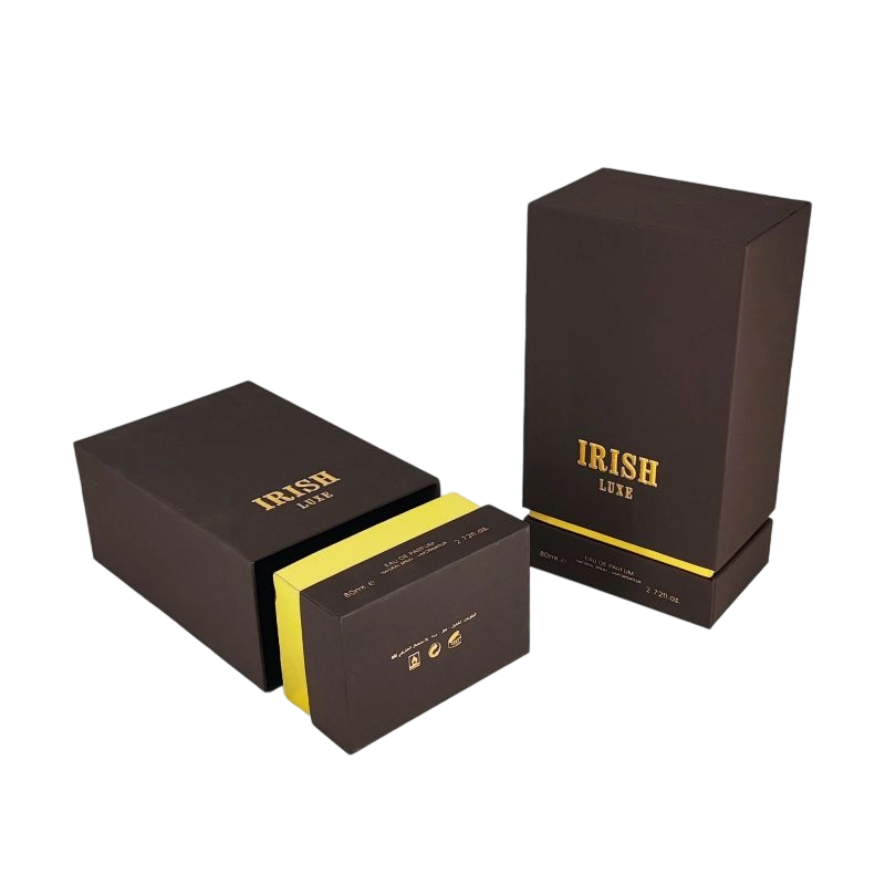 Sophisticated Perfume Box with Custom Gold Foil and EVA Foam for Safe Fragrance Display HP028