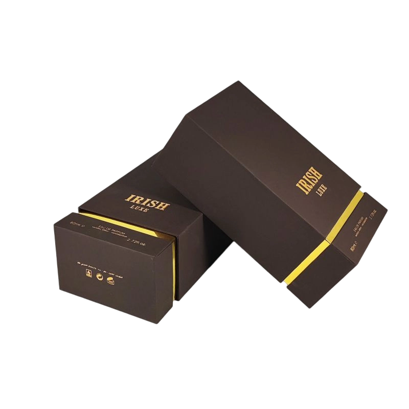 Sophisticated Perfume Box with Custom Gold Foil and EVA Foam for Safe Fragrance Display HP028
