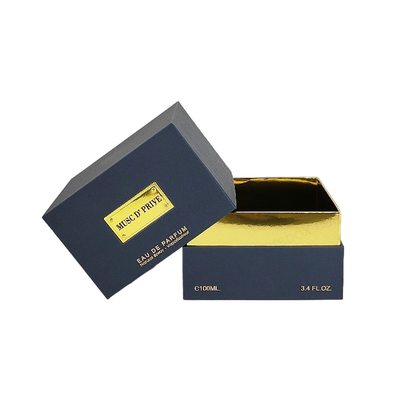 Luxury Gold Foil Perfume Packaging with Handcrafted Rigid Structure and EVA Tray Insert HP030 Perfume Box