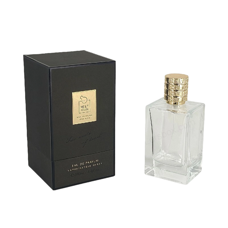 Gold Foil Perfume Box with Rigid Lid, Base, and EVA Foam Tray for Luxurious Display HP034 Perfume Box